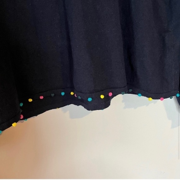 Boden Livia Sweater Jumper Size M Medium Navy Blue Vneck Pom Pom Trim - Picture 6 of 8